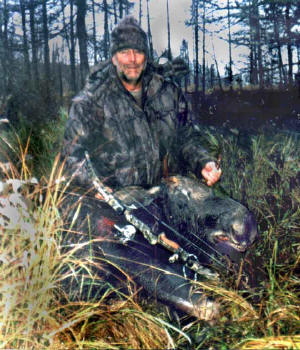 A picture of Mike with his Moose.